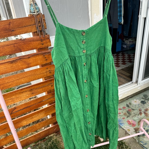 Hansel From Basel Dresses & Skirts - Hansel of Basel Green Button-Down Sundress